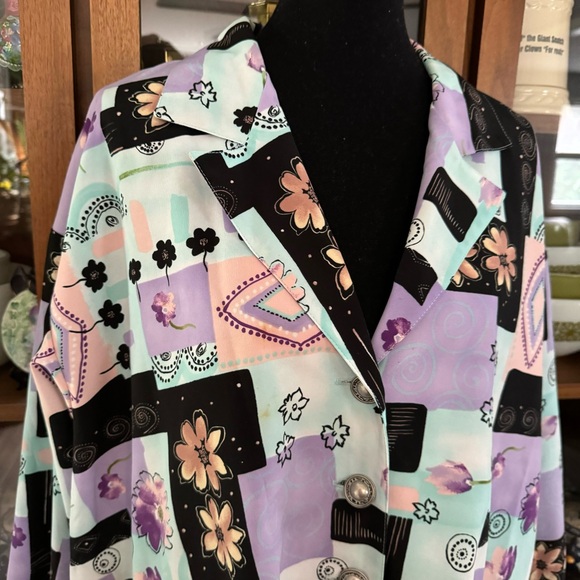 Vintage 90’s Coquette Brenda Goode Petites Floral Button-down Jacket - Picture 7 of 7